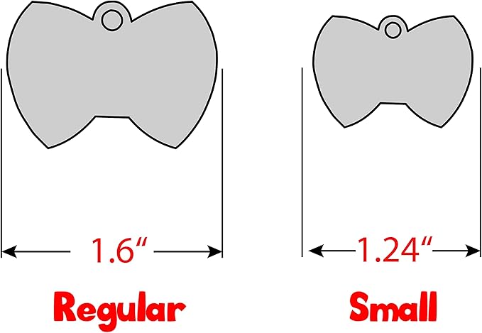 Personalized Dog Tag with 5 Lines of Custom Deep Engraved Durable Stainless Steel Pet ID Name Tag Designer Small Size Bow Tie-Mewly Pet