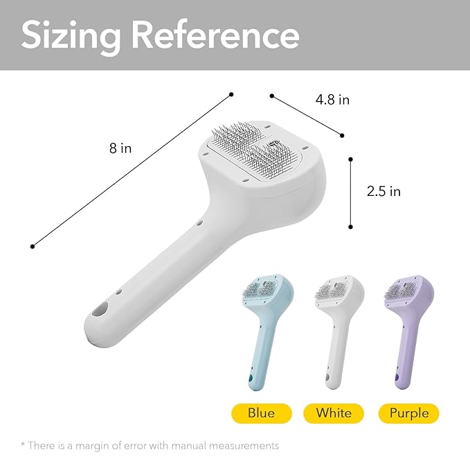 Cat Steam Brush for Shedding, Self Cleaning Cat Brush with Water Spray, 3-in-1 Design for Massage, Hair Removal, and Cleaning, Steamy Brushes for Indoor Cats and Dogs (White)-Mewly Pet