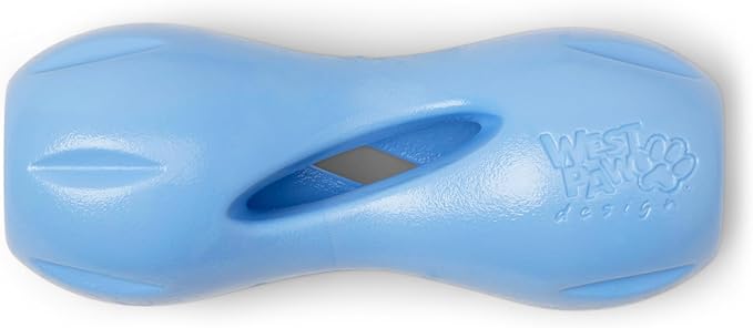 WEST PAW Zogoflex Qwizl Dog Puzzle Treat Toy – Interactive Chewing for Dogs – Dispenses Pet Treats – Brightly-Colored Dog Enrichment Toy for Aggressive Chewers, Fetch, Catch, Large 6.5", Periwinkle-Mewly Pet