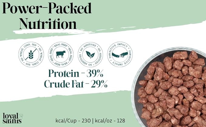 Freeze Dried Raw Dog Food - Premium Beef Flavor with High Protein and Grain Free Dog Food for Small or Large Breeds and Picky Eaters - Versatile as Meal Topper, Snack, and Treats, 14 Oz-Mewly Pet
