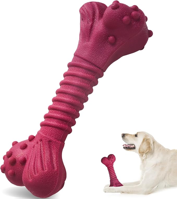 Dog Toys for Aggressive Chewers, Dog Toys for Medium Large Dogs, Natural Rubber Dog Chew Toys with Beef Flavor, Indestructible Chew Toys for Aggressive Chewers (Purple)-Mewly Pet