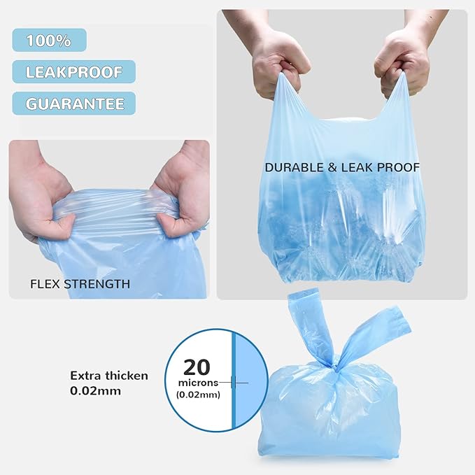 Cat Litter Bags, 120 Count, Ultra Thick, Scented, Leak-Proof, Disposable, 15 Liters Capacity-Mewly Pet