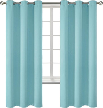 BGment Blackout Curtains - Grommet Thermal Insulated Room Darkening Bedroom and Living Room Curtains, Set of 2 Panels (42 x 72 Inch, Baby Blue)