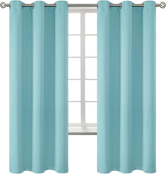 BGment Blackout Curtains - Grommet Thermal Insulated Room Darkening Bedroom and Living Room Curtains, Set of 2 Panels (46 x 72 Inch, Baby Blue)