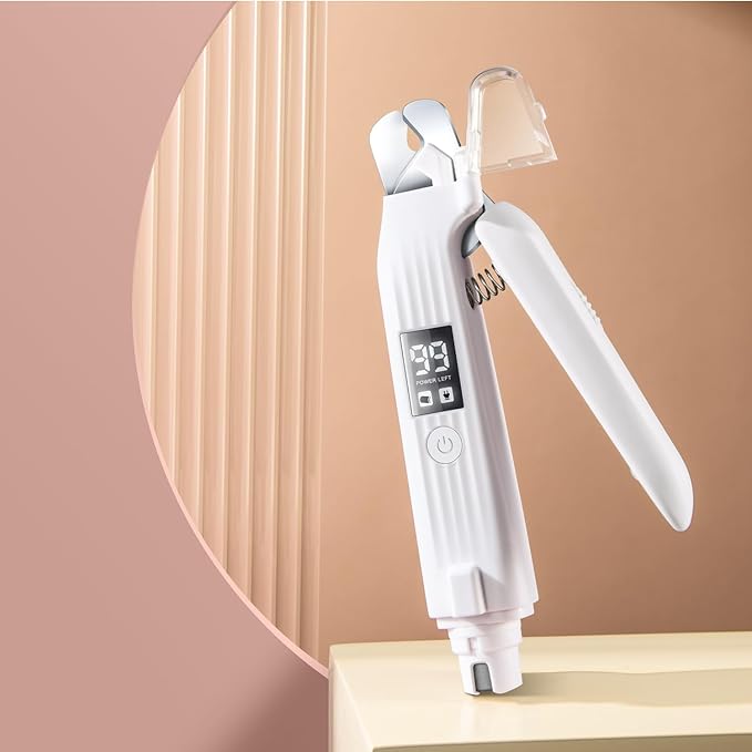 Pet Nail Grinder for Dogs and Cats - 2in1 Dog&Cat Nail Trimmers Super Quiet and Low Vibration Electric Dog Nail Grinder- LED Display Dog Nail Clippers for Large Medium Small Dogs Cats Dog Nail File-Mewly Pet