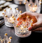 Vixdonos Crown Glass Tealight Candle Holder Set of 12 Votive Candle Holders for Wedding, Party and Home Decor (Gold Tips)
