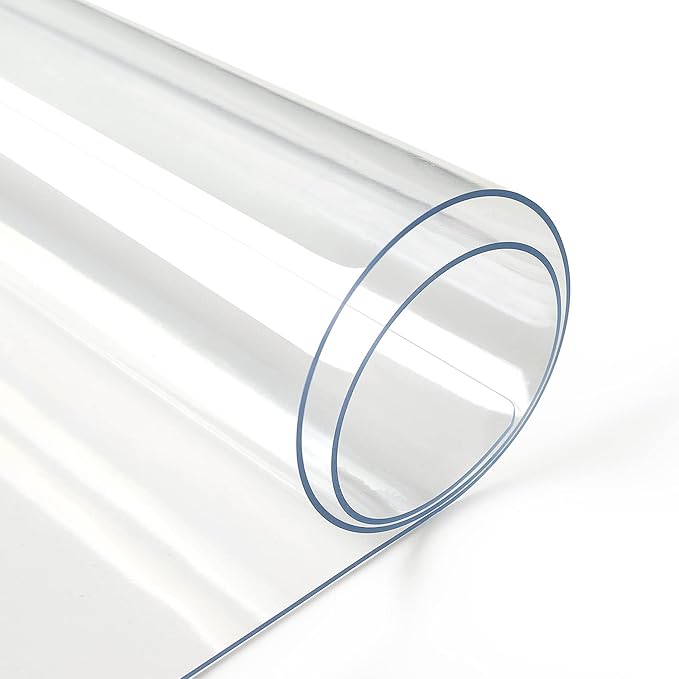 Deep Dream 1.5mm Thick 47 Inches Clear Round Table Protector, Round Table Cover, Tablecloth Protector, Table Protector for Dining Room Table & Office