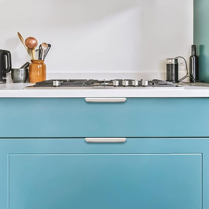 Ravinte Hardware 20 Pack Silver Cabinet Handles, 4.75 Inch (120mm) Finger Edge Pulls, 3.75 Inch Hole Center, Finger Pulls for Cabinets