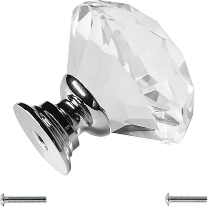 Dynasty 30mm Glass Crystal Dresser Drawer Kitchen Cabinet Door Hardware Knobs Handles - Color | Quantity Choice