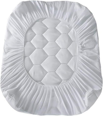 Queen Mattress Pad, 8-21" Deep Pocket Protector Ultra Soft Quilted Fitted Topper Cover Fit for Dorm Home Hotel -White