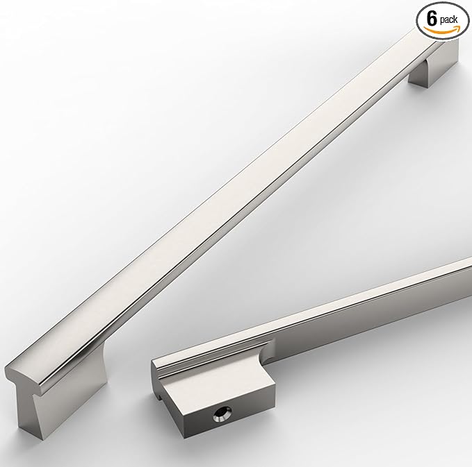 Asidrama 6 Pack 12.5 Inch(320mm) Brushed Satin Nickel Kitchen Cabinet Handles, Cabinet Pulls Kitchen Cabinet Hardware for Cupboard Drawer Pulls