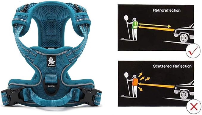 Truelove No Pull Dog Harness with Easy Control Handle and 2 Leash Attachments,Reflective Adjustable Pet Vest-Mewly Pet