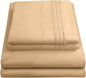 Queen Size Bed Sheets - Breathable Luxury Sheets with Full Elastic & Secure Corner Straps Built In - 1800 Supreme Collection Extra Soft Deep Pocket Bedding Set, Sheet Set, Queen, Camel