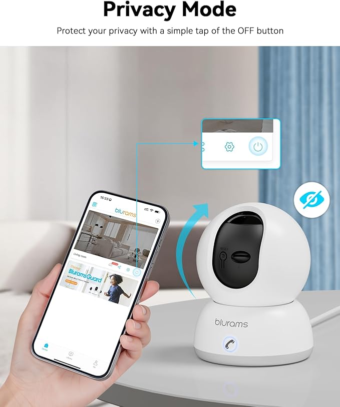 blurams Pet Camera 4K, 8MP Indoor Cameras for Home Security with One-Touch Call, Color Night Vision, Motion Tracking, 5GHz/2.4GHz Wi-Fi, Cloud & SD Card Storage, Wi-Fi 6-Mewly Pet