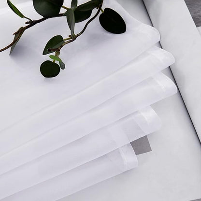 MIULEE Luxury Sheer Voile Elegant Window Scarf Topper - Long Valance Solid Treatment Swags Drapes for Ceremony, Wedding, Canopy Bed - 54" x 216" White 1 Piece