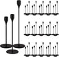 48 Pack Candle Holders Taper Candle Holders Tall Metal Candle Stands Holders for Table Centerpiece Modern Pillar & Home Wedding Decor, Matte Black