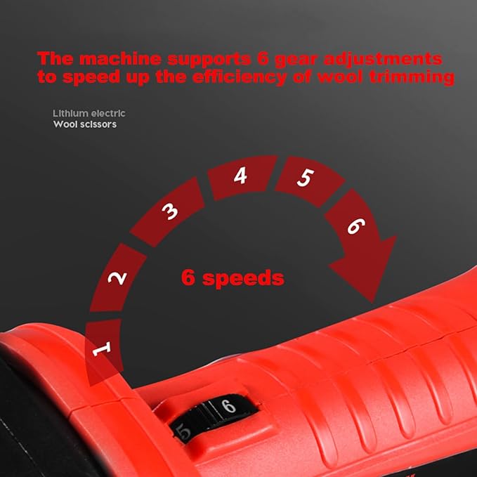 Cordless Electric Shears,Professional Sheep Shearing Clippers with 2 PCS Rechargeable Lithium Battery, 6 Speeds Heavy-Duty Farm Livestock Haircut Trimmer-Mewly Pet