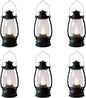 (12 Pcs-5.1in) Mini Lanterns for Vintage Western Christmas Decor, Lightweight Portable Small LED Lanterns Decorative Indoor & Outdoor Hanging Ornaments for Weddings Party Halloween Decorations