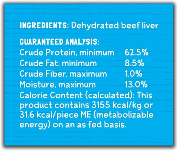 100% All Natural Dehydrated Beef Liver Dog and Cat Treats (6 Ounce Bag) (6 Ounce Bag)-Mewly Pet