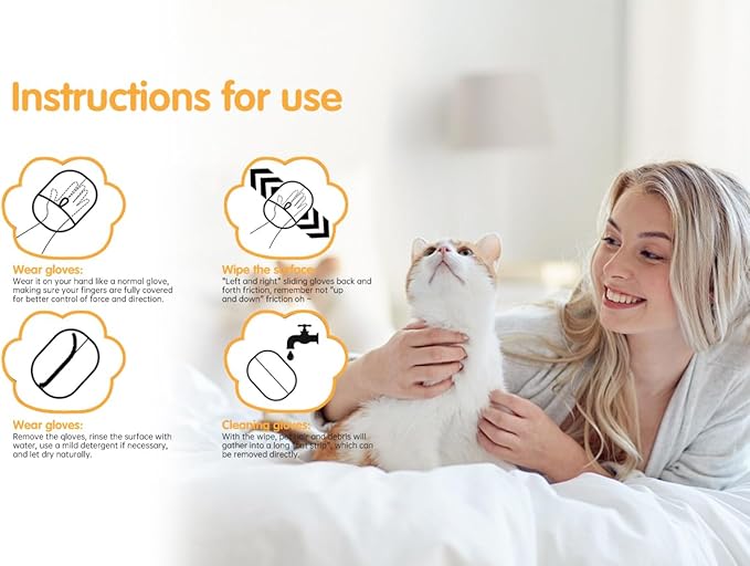 Upgraded pet Hair Removal Gloves, Reusable pet Hair Removal Gloves, 2 pcs cat Hair Removal Devices, Suitable for Clothes, Sofas, Carpets, car Seats. (2PCS Black)-Mewly Pet