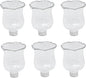 4E's Novelty Clear Glass Votive Cups with Peg - Pack of 6 - Tulip Votive for Candelabra Candle Holder, Home Interior Candle Sconce Glass Replacement Parts, Shabbat Candle Oil Lamp (3.25" Tall)