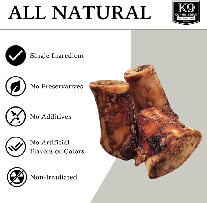 K9 Connoisseur Beef Marrow Dog Bones Long Lasting for Aggressive Chewers - USA Made Single Ingredient Dynamo Bone for Small and Medium Dogs Upto 50 Pounds - 3 Pack-Mewly Pet