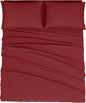 Mejoroom Queen Size Sheet Set - Hotel Luxury 1800 Bedding Sheets & Pillowcases - Deep Pocket Fitted Sheet, Soft, Breathable, Wrinkle & Fade Resistant - 4 Piece (Queen, Burgundy)