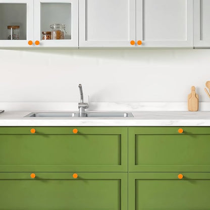 Ravinte 25 Pack Cabinet Knobs Orange Kitchen Cabinet Knobs Round Dresser Drawer Pulls Closet Door Pulls 1-1/5 Inch