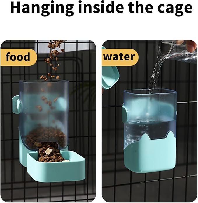 PODOO 24oz No Drip Bunny Water Feeder, Rabbit Water Dispenser, Hanging Automatic Pet Water Dispenser, Hanging Outside or Inside The Cage for Ferret Guinea Pig Rat Cat Puppy (Water)-Mewly Pet