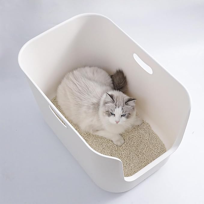 SpaceTime Extra Large Litter Box with High Sides,22.64"×14.76"×13.98" XL Multi Cat Litter Pan for Kitty,Cat Boxes for Indoor Cats,Jumbo Litter Boxes for Big Cats,Anti-Splashing,Easy to Clean-Mewly Pet