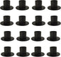 Gute Taper Candle Holder, Candle Holders for Pillar Candles, Matte Black Candlestick Holder Centerpieces for Home Decoration, Wedding Anniversary, Party, Housewarming Gifts,Set of 16,Round