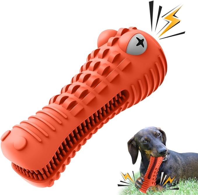 Dog Toys for Aggressive Chewers Large Medium Breed, Indestructible Dog Toothbrush Chew Toys, Squeaky Interactive Tough Extremely Durable, Dogs Toys to Keep Them Busy-Mewly Pet
