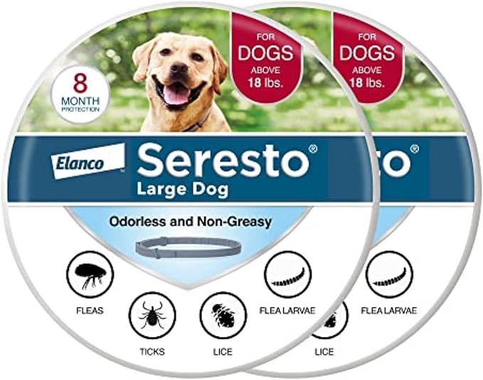 Seresto Large Dog Vet-Recommended Flea & Tick Treatment & Prevention Collar for Dogs Over 18 lbs. | 2-Pack-Mewly Pet