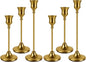 Brass Gold Candlestick Holders Set of 6, Metal Taper Candle Holders, Classic Decorative Candle Stick for Christmas, Wedding, Party, Dinner Tables,Home Décor