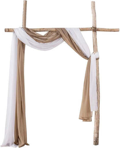 MIULEE Luxury Sheer Voile Elegant Window Scarf Topper - Long Valance Solid Treatment Swags Drapes for Ceremony, Wedding, Canopy Bed - 54" x 216" White 1 Piece