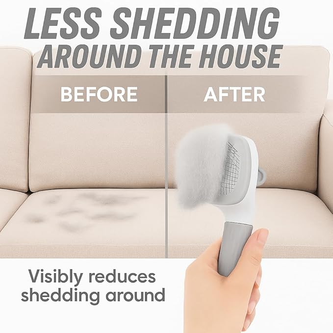 Namylya Cat Brush for Shedding & Grooming – Slicker Brush for Dogs and Cats with Long Hair – Removes Tangles, Mats & Loose Fur-Mewly Pet