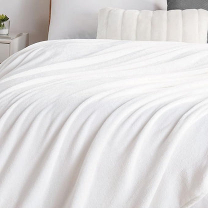 Walensee Fleece Blanket Plush Throw Fuzzy Lightweight (XL-Twin Size 66x90 White) Super Soft Microfiber Flannel Blankets for Couch, Bed, Sofa Ultra Luxurious Warm and Cozy for All Seasons