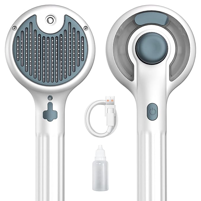 Cat Steam Brush, 3-in-1 Self-Cleaning Pet Grooming Tool with Water Spray, Shedding & Massage Comb for Long & Short Hair Cats and Dogs-Mewly Pet