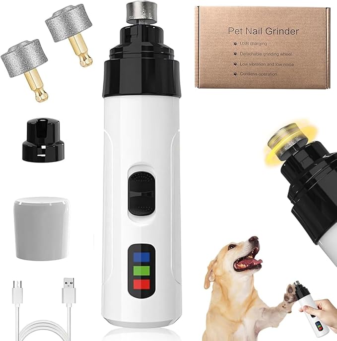 Silent Groom Pro Nail Grinder, 2025 New Electric Dog Nail Trimmer, Pet Nail Grinder for Dogs Cats, Rechargeable Dog Nail Clippers, Pet Paws Grooming & Smoothing Tool-Mewly Pet