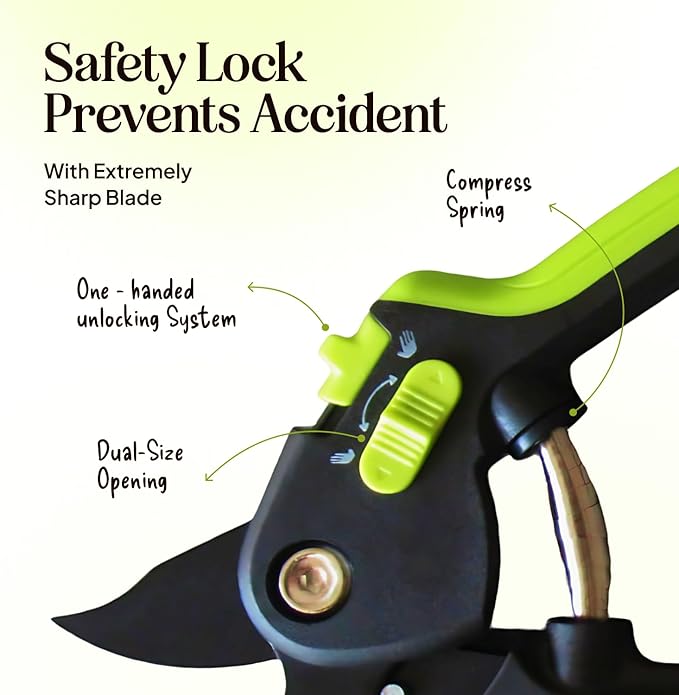 Ultra Sharp Pruning Shears Hedge Clipper – Cuts 3X Easier, Dual-Size Opening, Weak Hand Arthritis Clippers, Rust-Resistant Pruner, Effortlessly Cuts-Mewly Pet