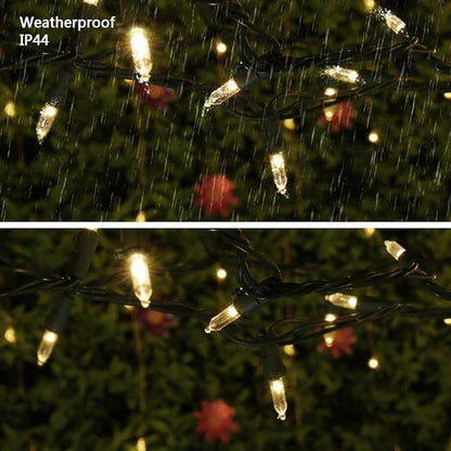 Brizled Christmas Lights Warm White, 2 Pack 33ft 100 LED Christmas String Lights, 120V UL Certified Connectable Xmas Tree Lighting Mini Xmas Light Set for Holiday Tree Home Party Indoor Outdoor Decor