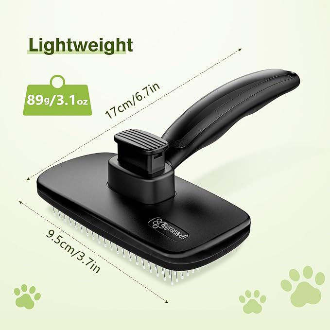 Pecute Self-Cleaning Slicker Brush for Dogs, Cats, Lightweight Dog Brush for Shedding Massaging Grooming, Cat Brush Gently Removes Loose Fur Undercoat for Small Dogs Cats Rabbits of All Hair Types-Mewly Pet