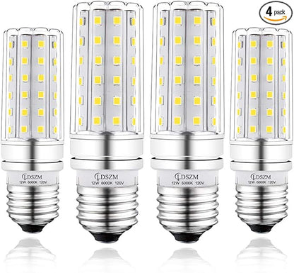 LED Light Bulb 100w Equivalent 1200 Lumen 6000K Cool Daylight White 12W LED Super Bright Bulb E26 Base Non-Dimmable Chandelier Light Bulbs for Home Indoor LED Corn Light Bulb Pack of 4