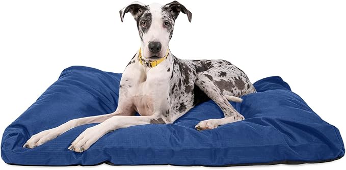 K9 Ballistics Tough Rectangle Pillow XXL Dog Bed - Removable Cover, Washable, Durable & Water Resistant Dog Bed Made for XX-Large Big Dogs 68"x40" Blue Quarz-Mewly Pet