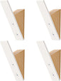 Homeforia Beech Wood Coat Hooks, High End Beech Wood & White Metal Wall Mounted Clothing Hooks, Mid-Century Modern Coat Hooks, Heavy Duty Wooden Hooks for Hanging Coats, Hats, Towels & More, Set of 4