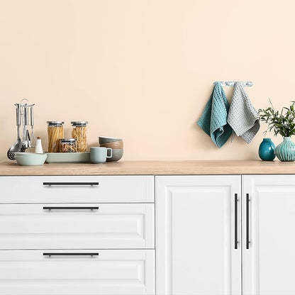 Ravinte Cabinet Handles 25 Pack - 8-4/5 Inch Matte Black Square Pulls, 11-3/10 Inch Overall Length for Kitchen Hardware and Drawers