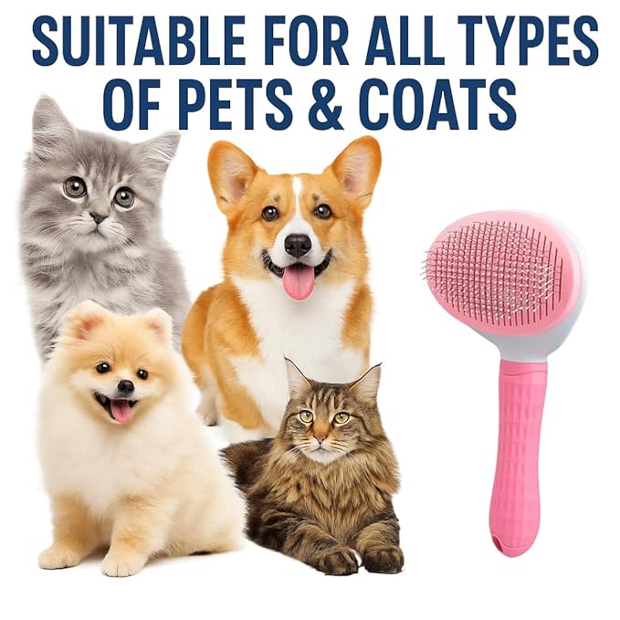 Namylya Cat Brush for Shedding & Grooming – Slicker Brush for Dogs and Cats with Long Hair – Removes Tangles, Mats & Loose Fur-Mewly Pet