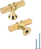 LONTAN 50 Pack Brushed Brass Cabinet Knobs Gold Dresser Knobs