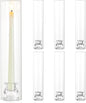 Glass Hurricane Candle Holder: 12" Tall Candlestick Holder Bulk with Cylinder Windproof Cover Set of 6 Clear Taper Candle Holders for Wedding Party Birthday Christmas Decor