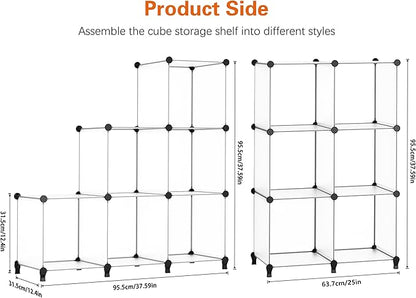 HOMIDEC 6-Cube Storage Organizer, Closet Organizer Storage Shelf Bookcase Bookshelf with Metal Hammer, Storage Cubes Organizer Cabinet for Kids, Closet, Bedroom, Bathroom, (11.8x11.8x11.8 inch)